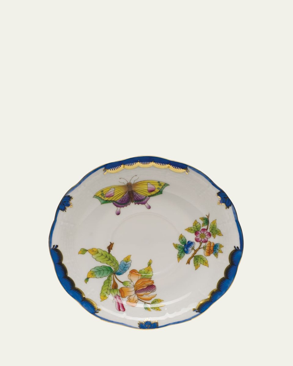 Queen Victoria Blue Saucer